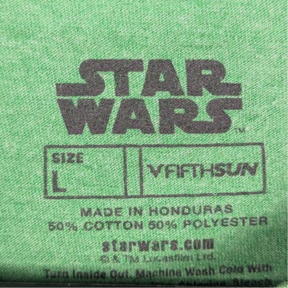 Star Wars Yoda Christmas T Shirt Large Men’s Green Fifth Sun Tee Season Be Jolly - Picture 3 of 4